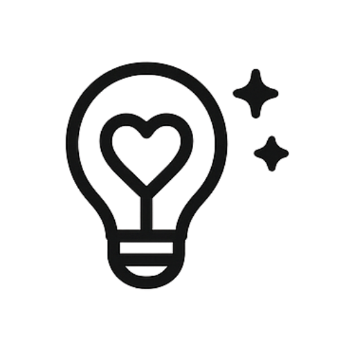 Creative inspiration light bulb with heart design - unique pop-up card ideas