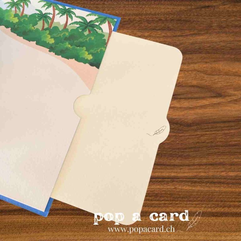 Blank notecard insert for camper van pop‑up retirement card, space for travel wishes