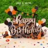 Balloon and puppy detail in 3‑D dog birthday greeting card