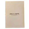 Back of lotus blossom pop‑up card with subtle brand mark
