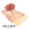 Open 3‑D magnolia bouquet card, blush blossoms and hummingbirds