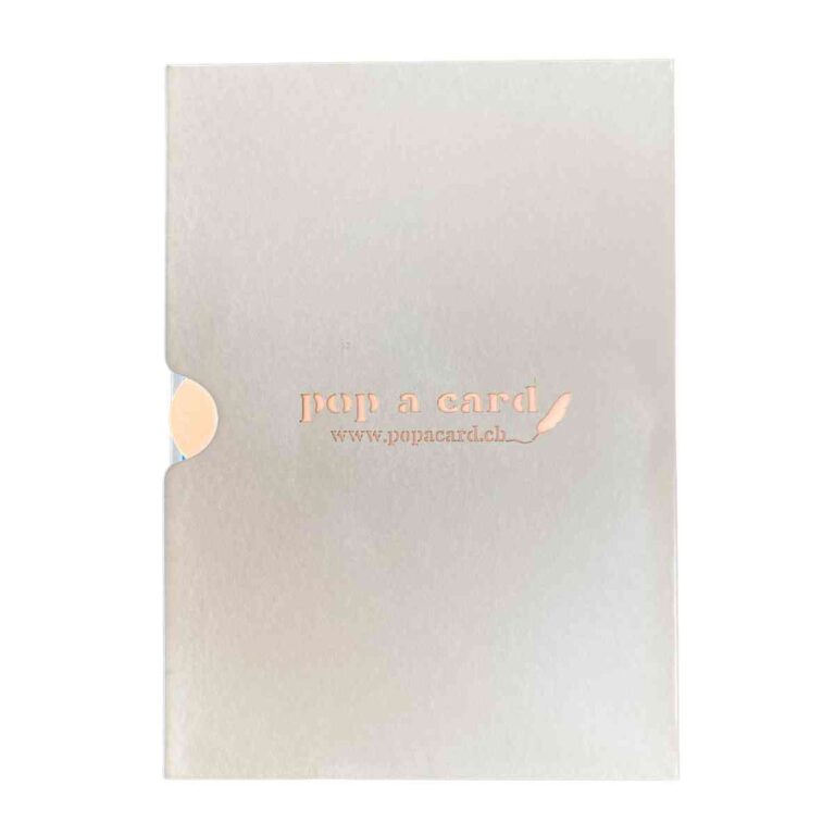 Back of pirate ship pop‑up card with centred logo