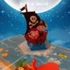 Detail of skull flag and orange octopus in pirate ship 3‑D pop‑up card