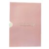 Lilac back of spring bear pop‑up card with subtle branding