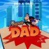 Comic halftone lettering detail in Father’s Day 3‑D card