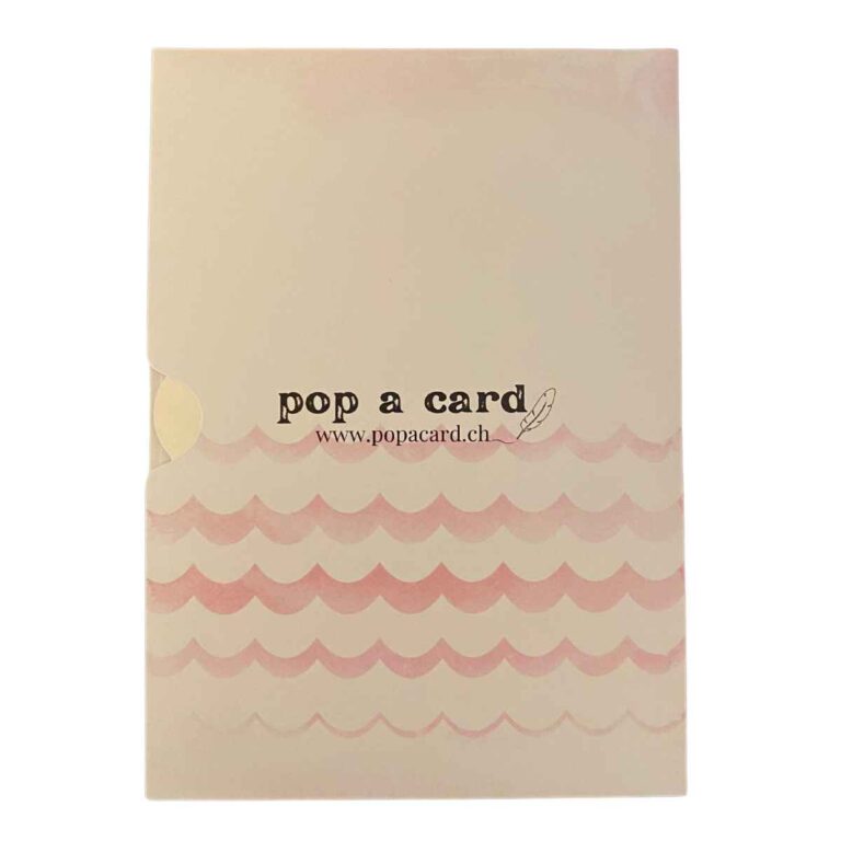Pastel back of whale baby greeting card with wave motif