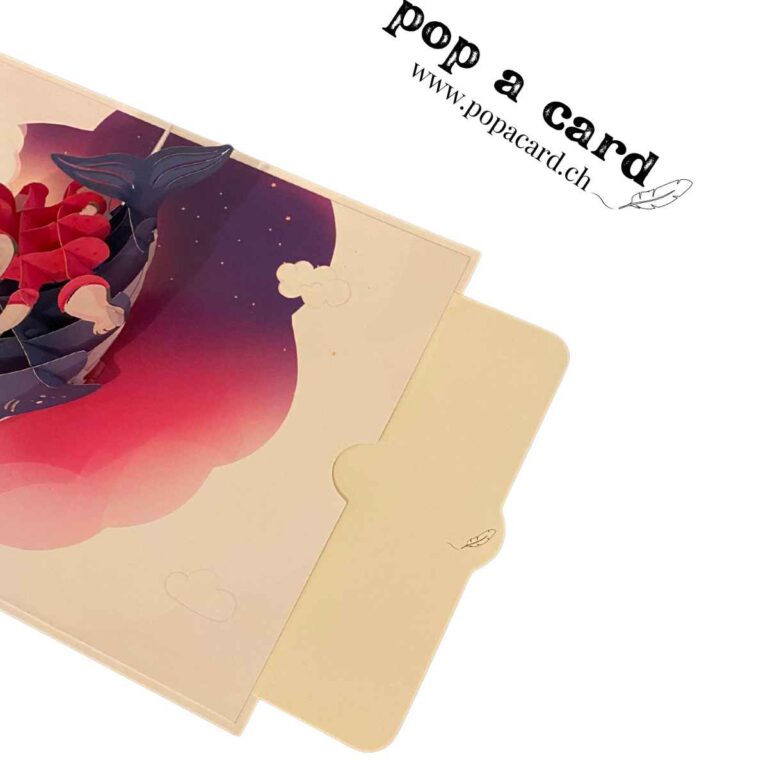 Blank insert card for whale baby pop‑up greeting, perfect for new baby wishes