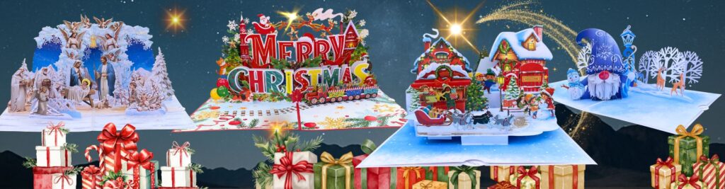 3D pop-up Christmas cards by Pop a Card
