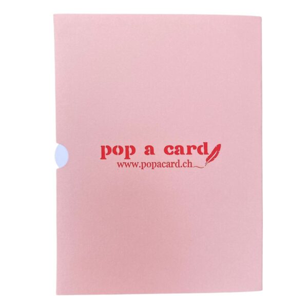 Back cover of the 3D pop-up hedgehog love card